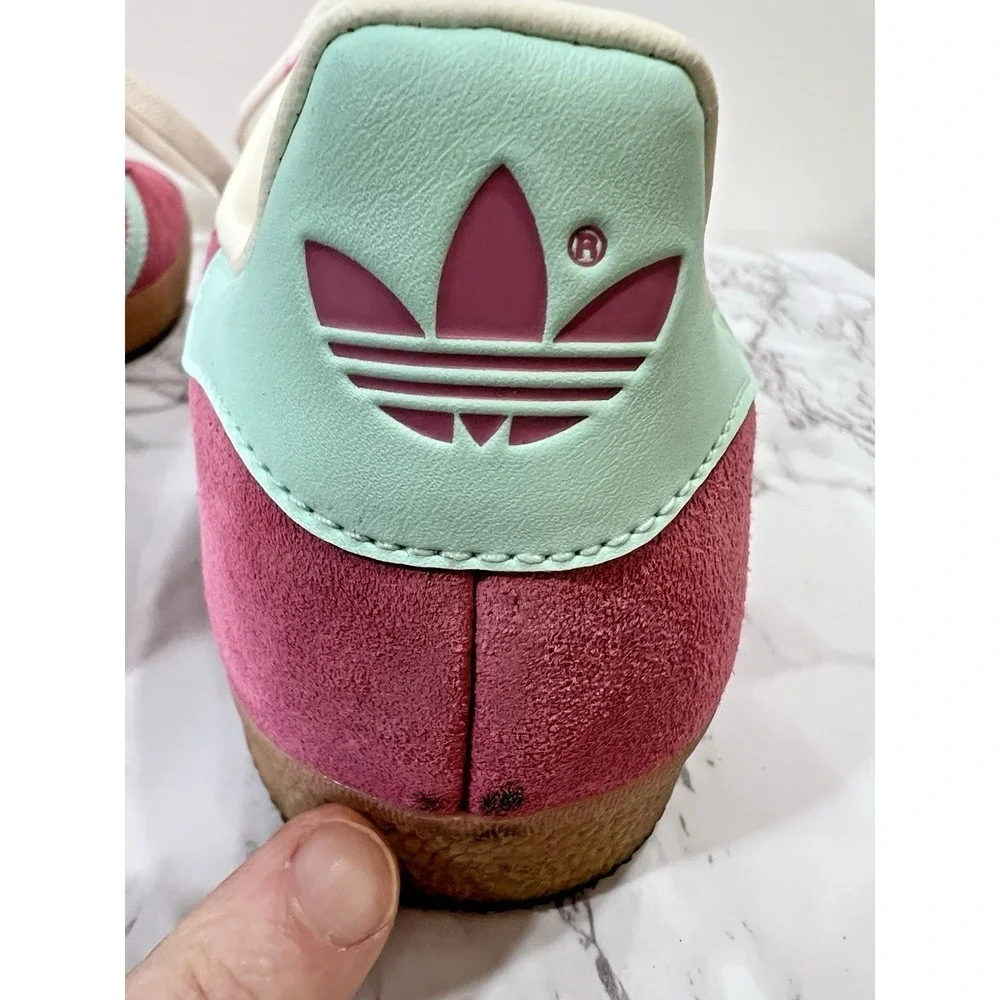 Adidas Womens Suede Gazelles Sneakers Shoes 6 Y2K Classic Streetwear Sporty Pink